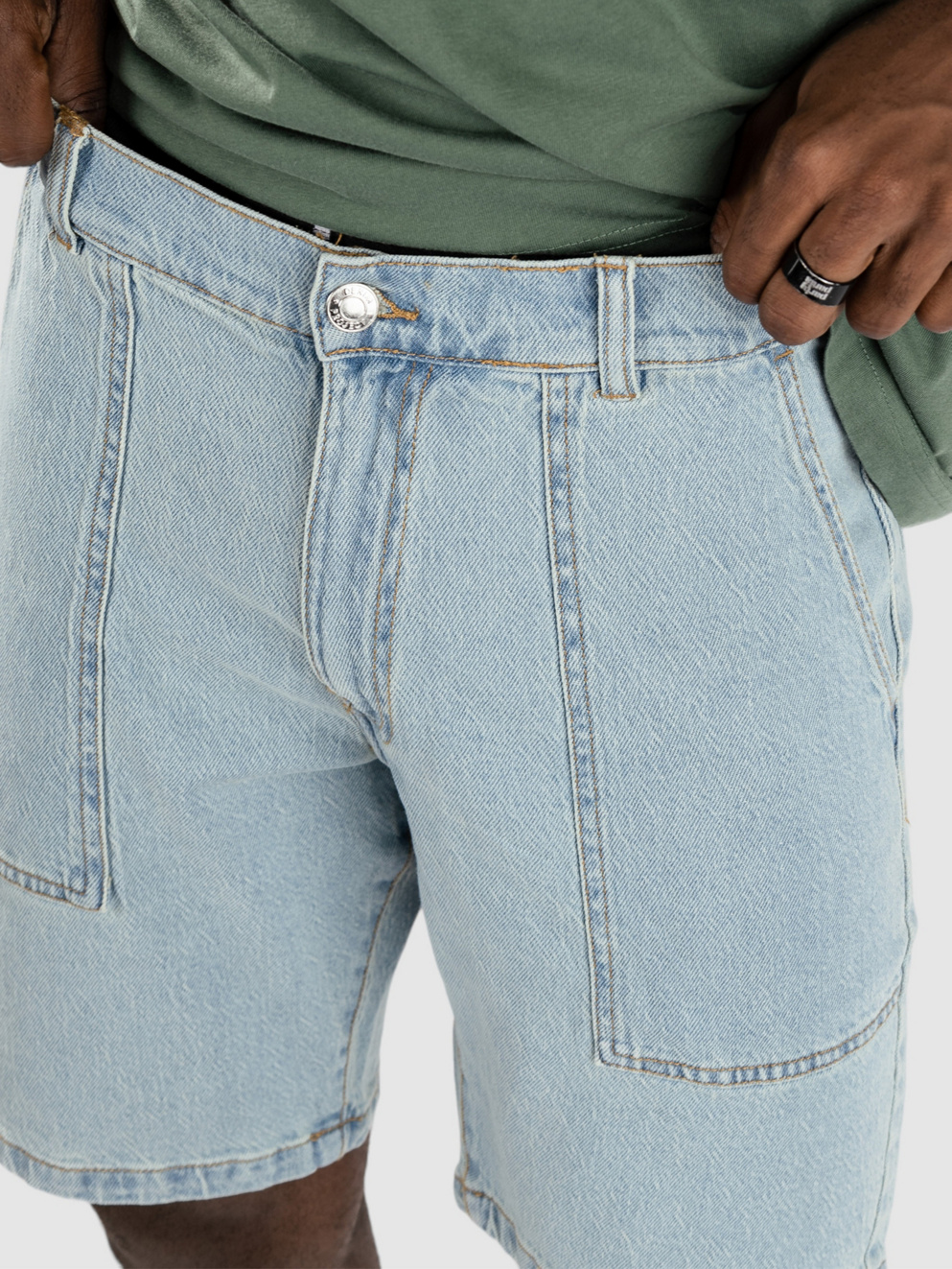 Denim Project Utilty Loose Shorts light blue washed