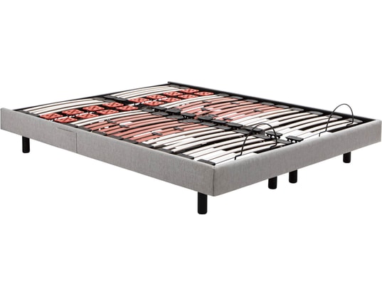 EPEDA - Sommier Electrique 2 x 80 x 200 Escapade 1620D gris clair + 2x balade équilibré