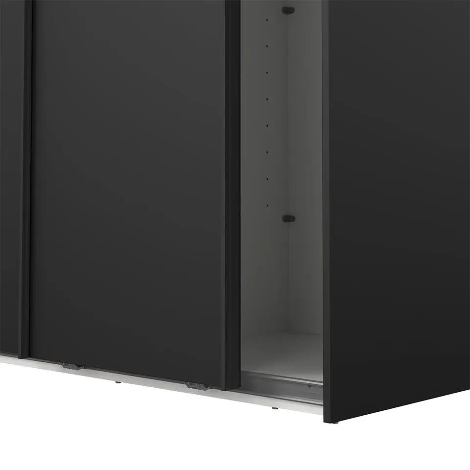 Hioshop Como schuifdeurkast 2 deuren 120x220cm mat zwart