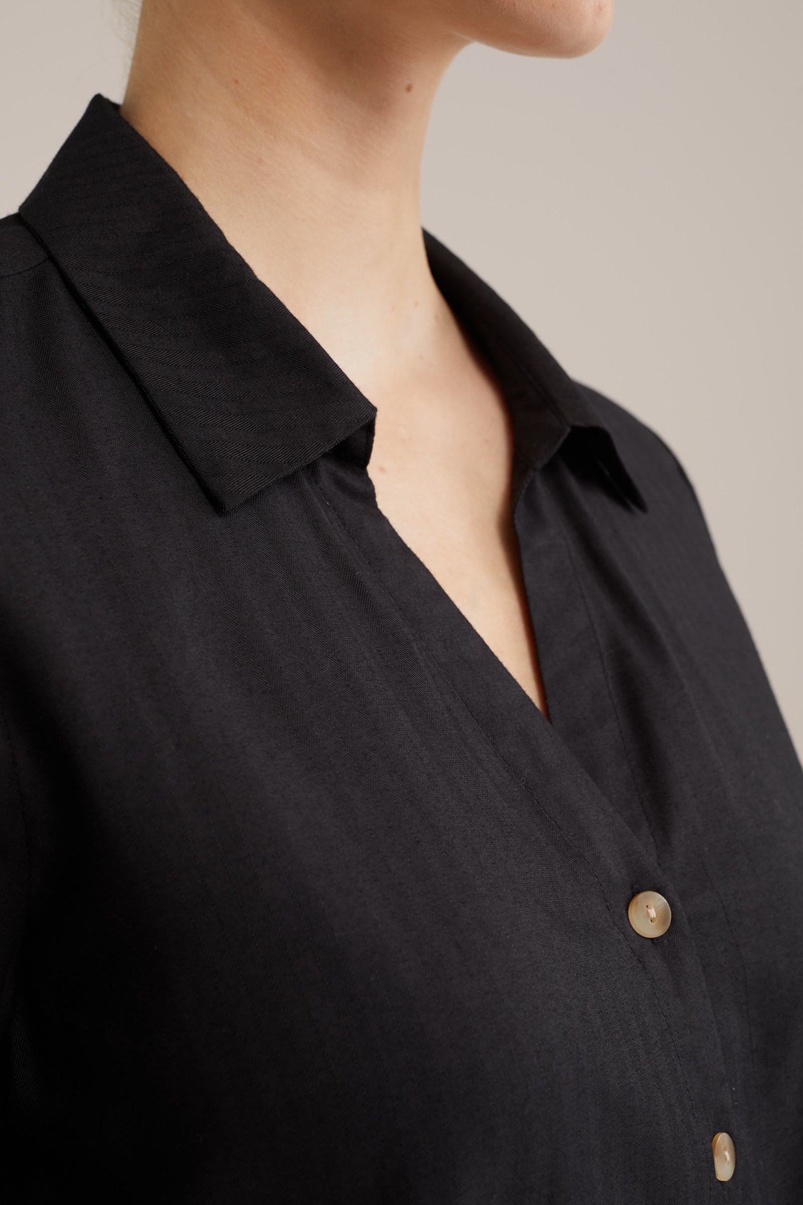 blouse met structuur WE Fashion Zwart