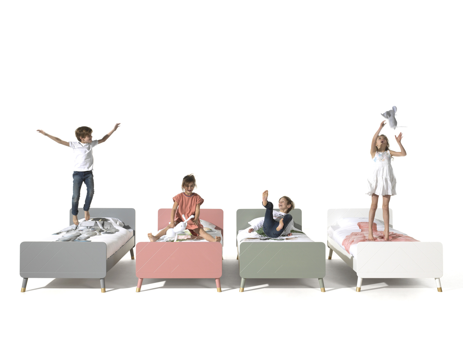 Einzelbett BILLY - olivgrün - 90x200 cm