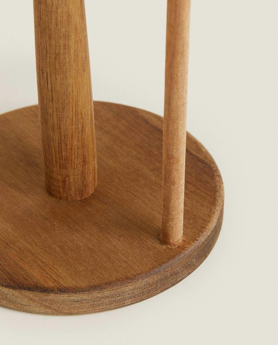 SUPORTE PARA ROLOS DE MADEIRA DE ACÁCIA