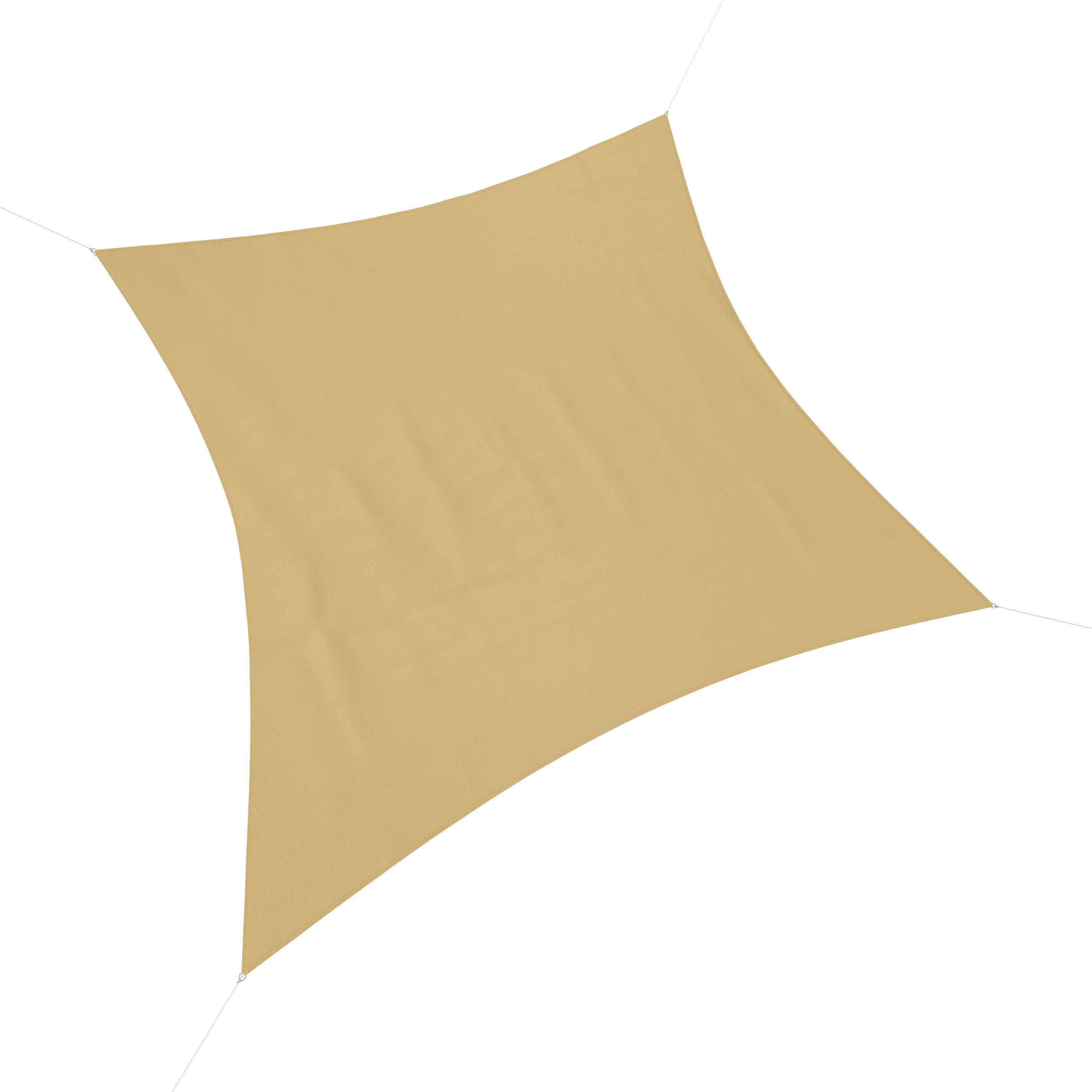 Sonnensegel Polyester Quadrat 3.6 x 3.6 m beige