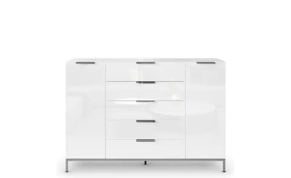 Highboard verchromt 160 cm Weiß
