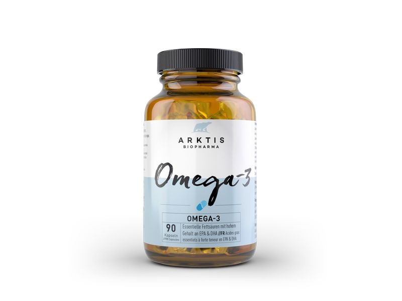 Arktis BioPharma Omega 3 Fischöl 90 Kapseln Nahrungsergänzungsmittel mit der essentiellen Fettsäure Omega-3 und natürlichem Vitamin E