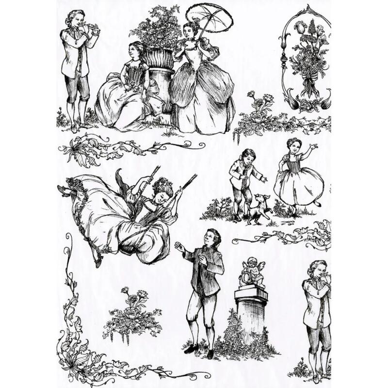 * 495 - Pochette 20 feuilles Décopatch - Blanc/noir