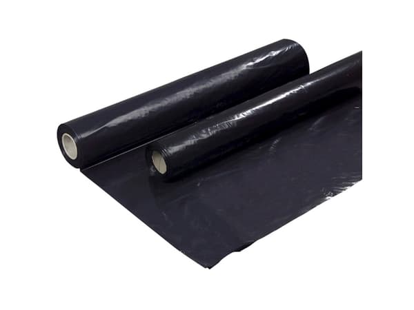 Plastik sort 2x50mx0,15mm PE 13,8kg foldet 1 gang