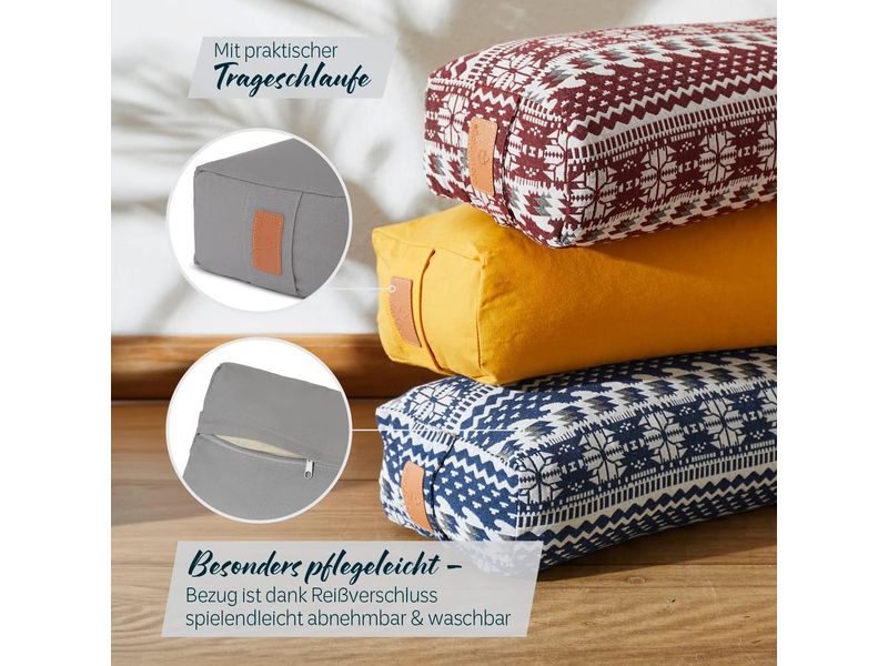DoYourYoga Yoga-Bolster Paravati Bio-Dinkelspelz, Grau Yoga-Zubehör
