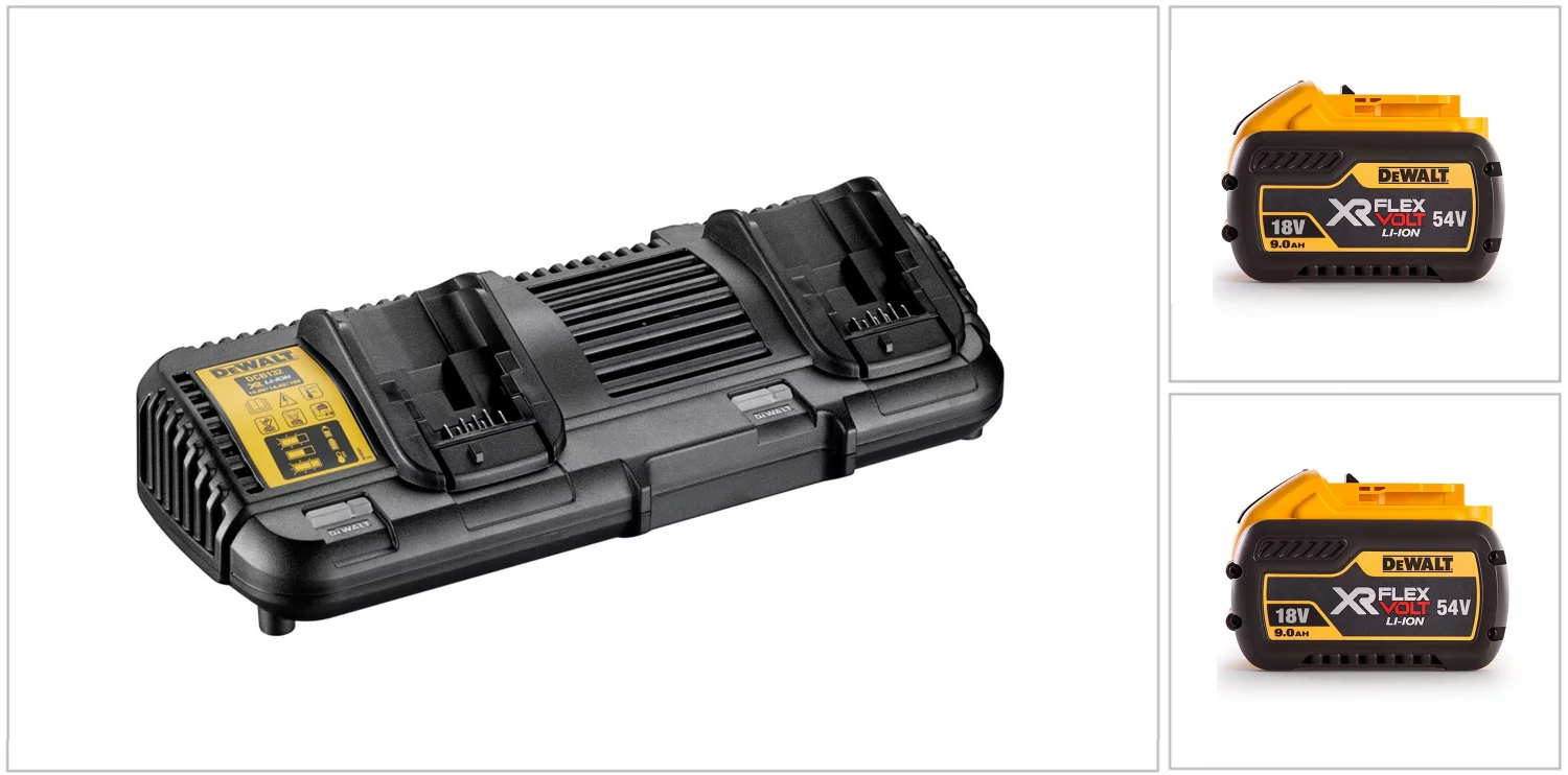 DeWALT DCB132X2 18V / 54V FlexVolt Li-Ion accu starterset (2x 9.0Ah)   duolader
