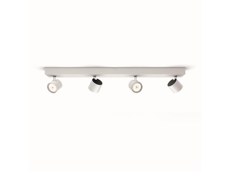 Philips Aufbauspot Star, 4 x 4.5W, 2700K, Weiss Aufbauleuchte mit beweglichem Leuchtenkopf