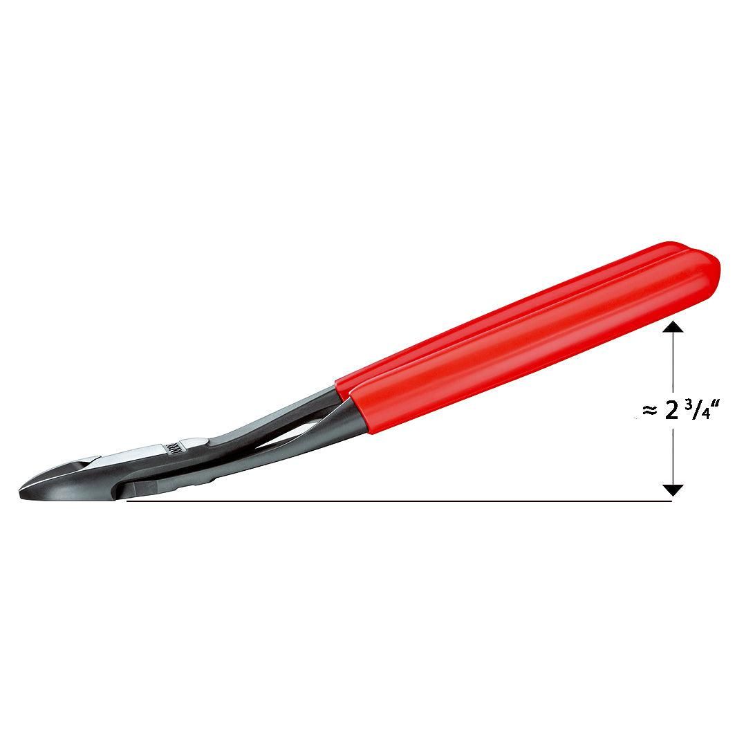 Knipex 74 21 200 Kracht-zijsnijtang 200mm gebogen met kunststof grepen | geatramenteerd