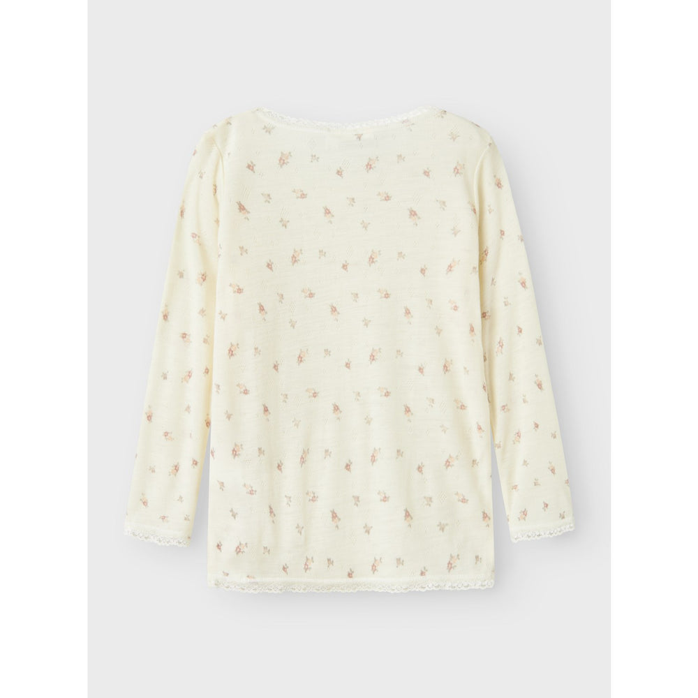 Køb Name It Snow White Small Flowers Nmfwang Uld Needle Ls Top Noos
