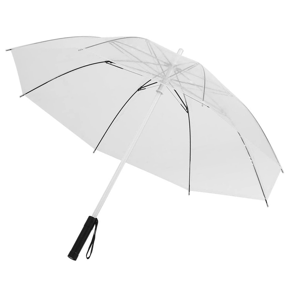 (Ø105cm) LED Regenschirm Fashion Schirm mit 7 Beleuchtungs Modi   Handschlaufe (Batteriebetrieben) - Transparent