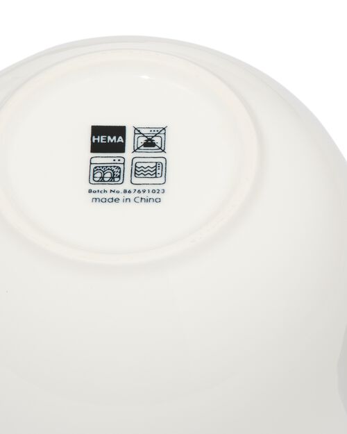 bol Ø13.5cm - new bone blanc et bleu - vaisselle dépareillée