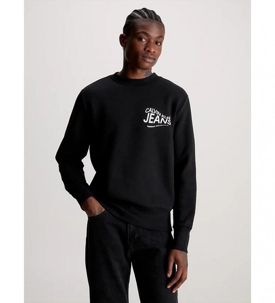 Moletom preto com logo da Calvin Klein Jeans