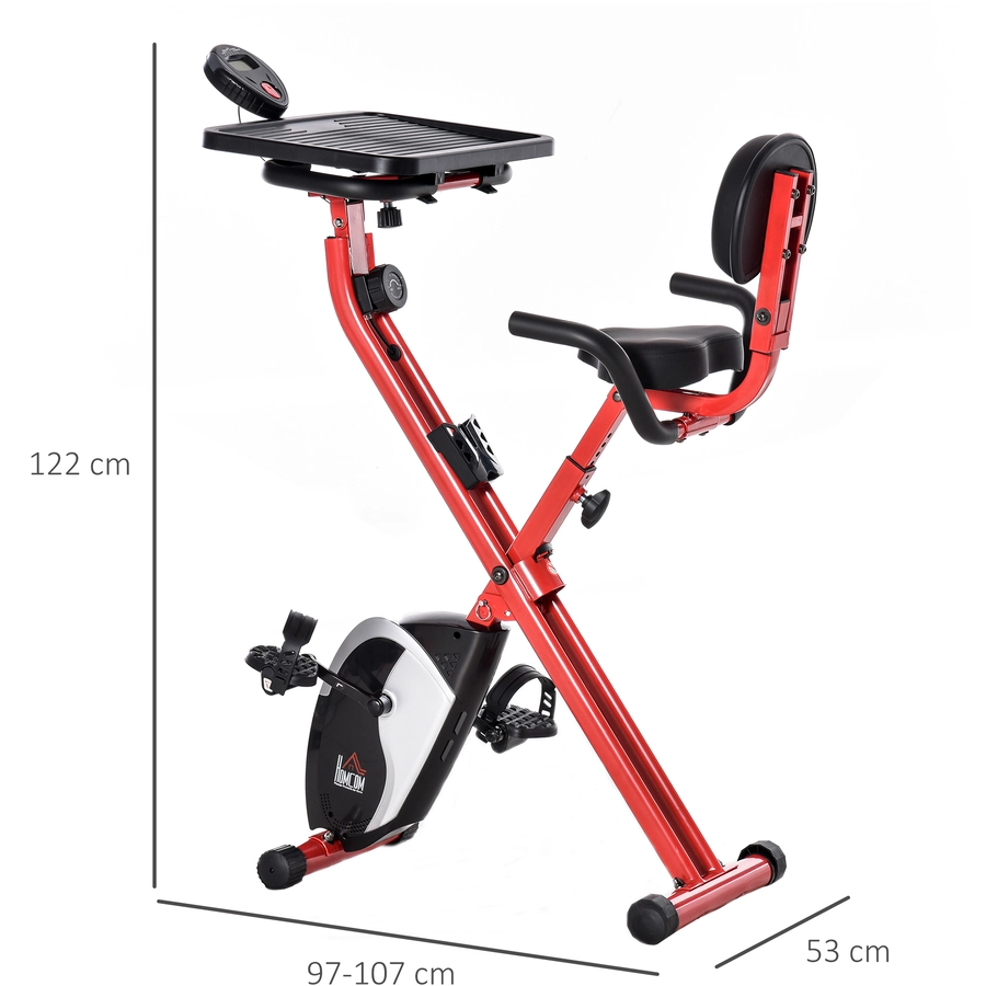 HOMCOM Heimtrainer mit 8 Stufen rot, schwarz