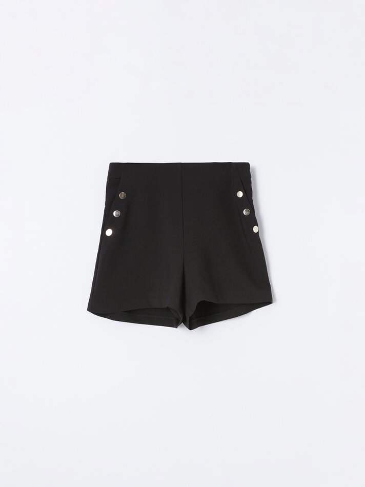 Shorts sociais com detalhes - Preto