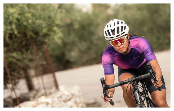 Maillot Manches Courtes Velo Rogelli Aurora - Femme - Violet/Rose