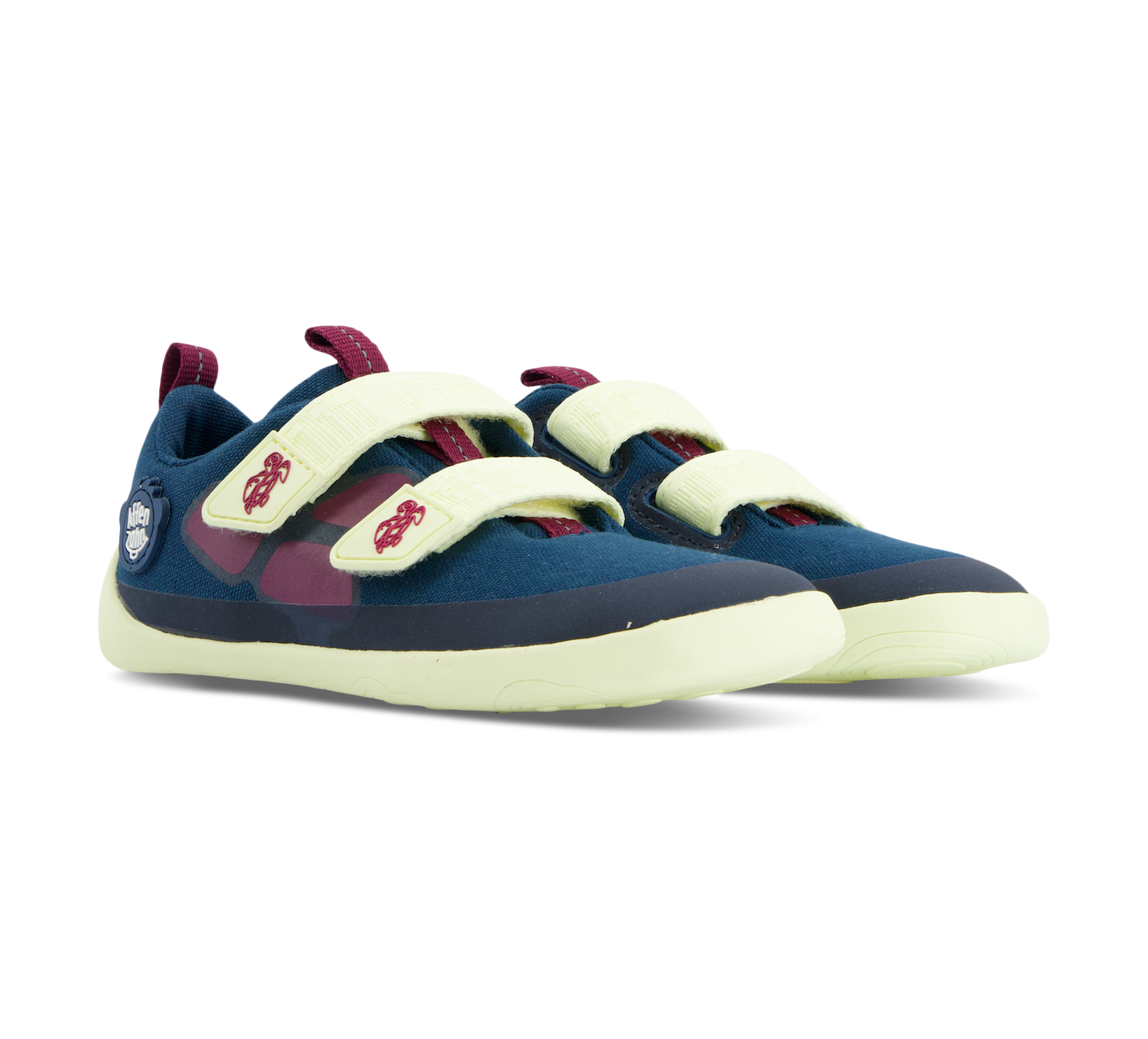Affenzahn Barfussschuh Baumwolle Lucky - Klettschuhe blaugrün