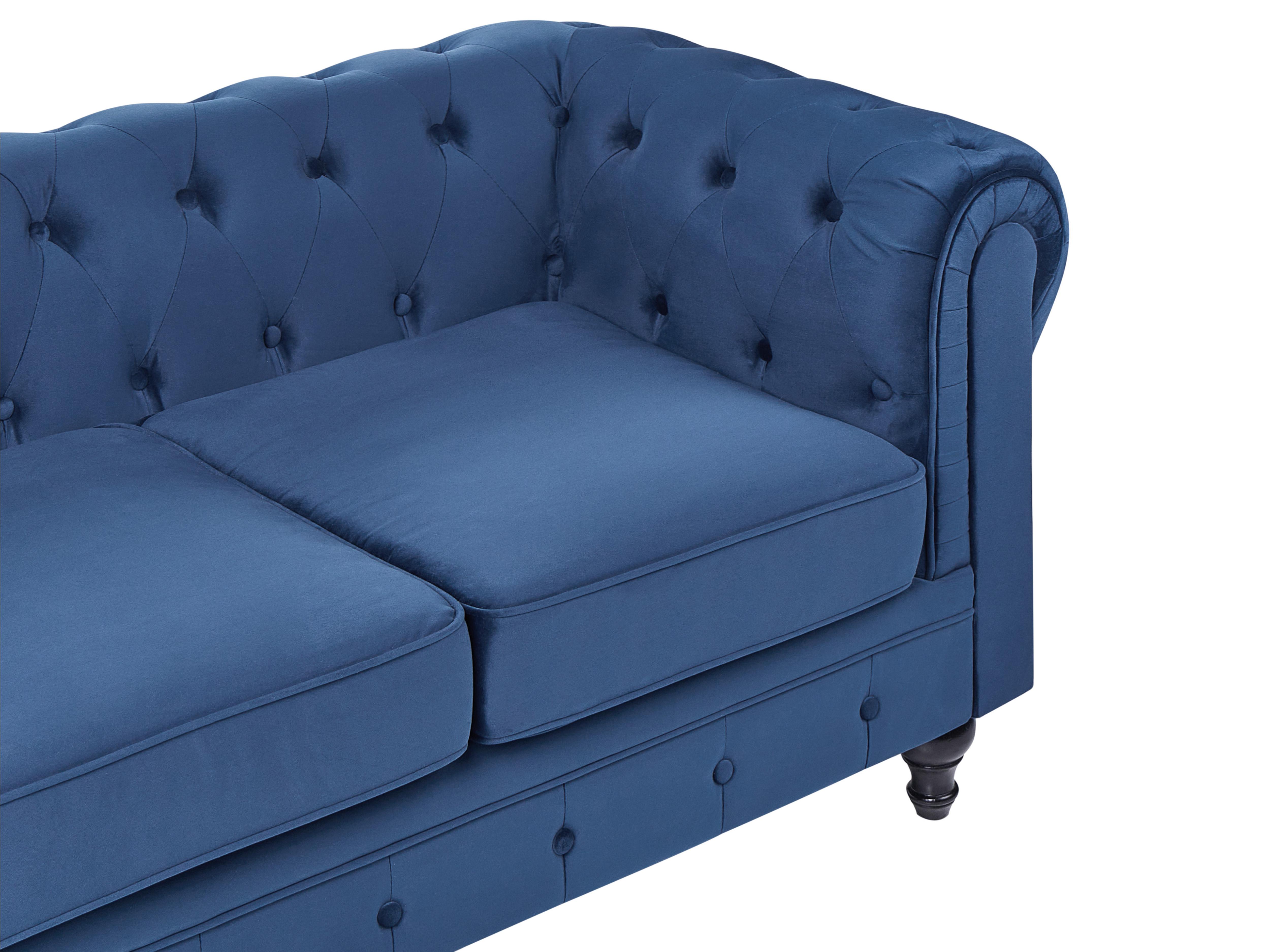 Bankenset 4-zits CHESTERFIELD Fluweel Marineblauw
