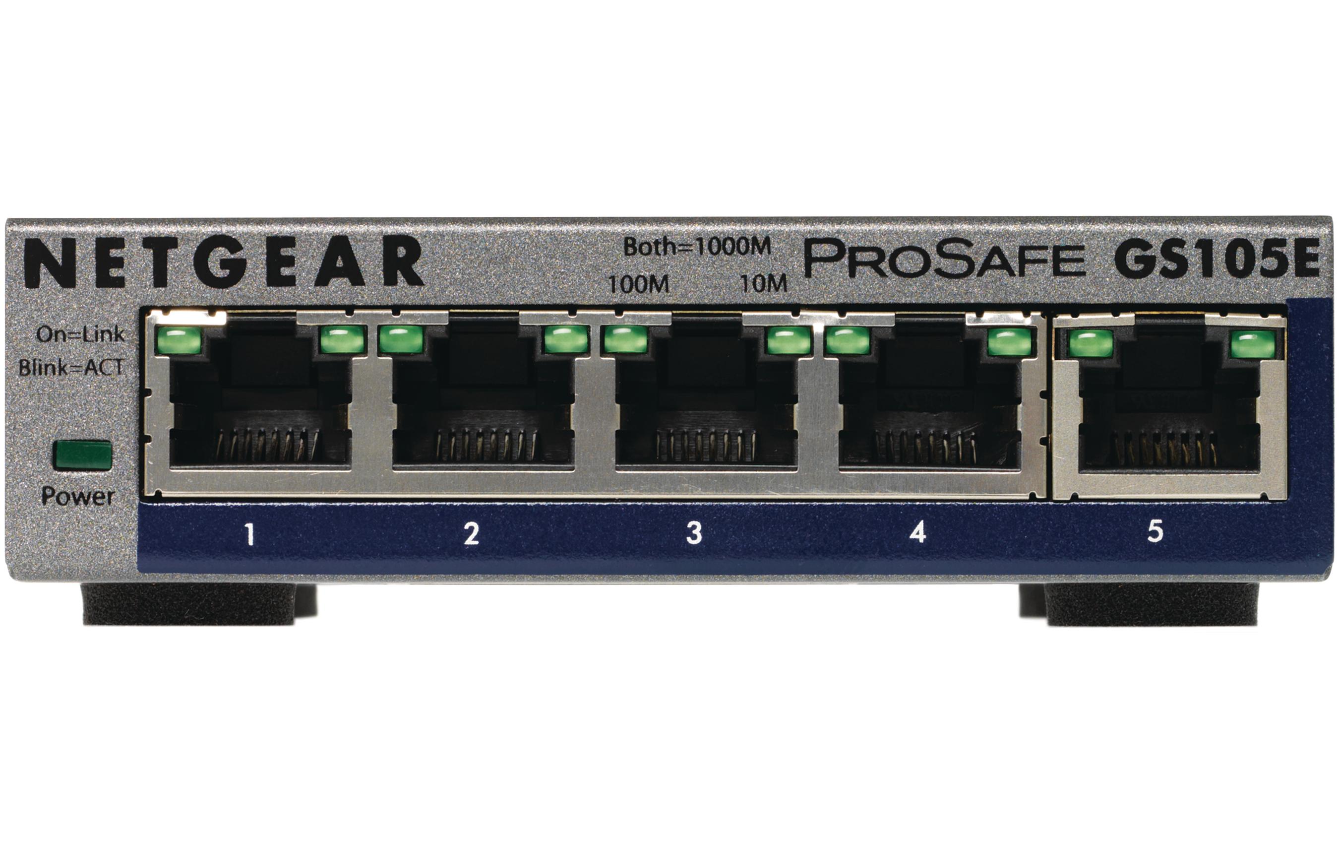 Switch GS105Ev2 5 Port5 Port-Gigabit-Switch mit QoS- und VLAN-Funktion