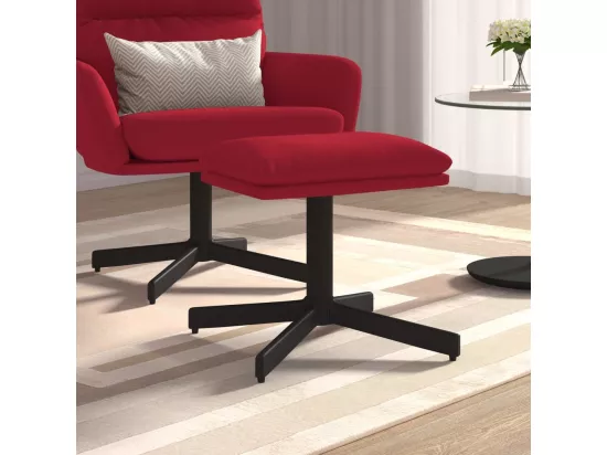 Repose-pied Rouge bordeaux 60x60x36 cm Velours