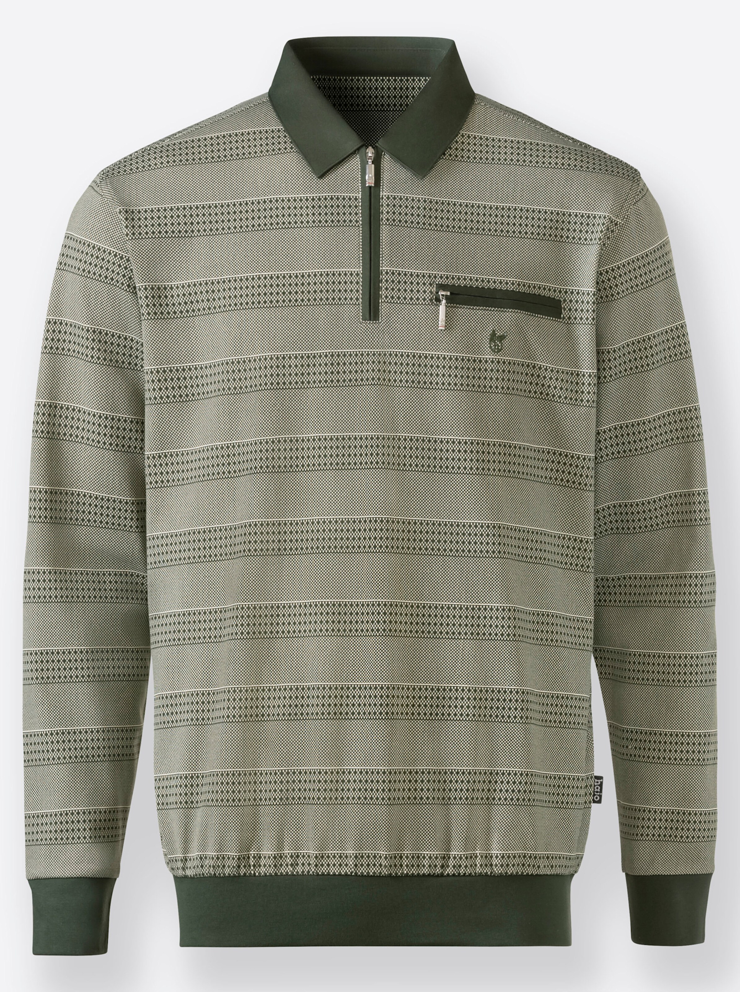 Hajo Langarm-Poloshirt in oliv