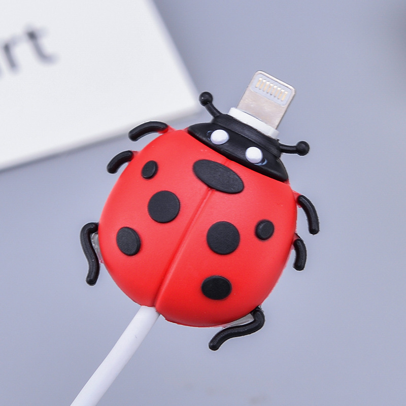 (5er Set) USB C / Lightning Kabel Bruchschutz / Halter / Kabelbeisser Insekten - Design 1