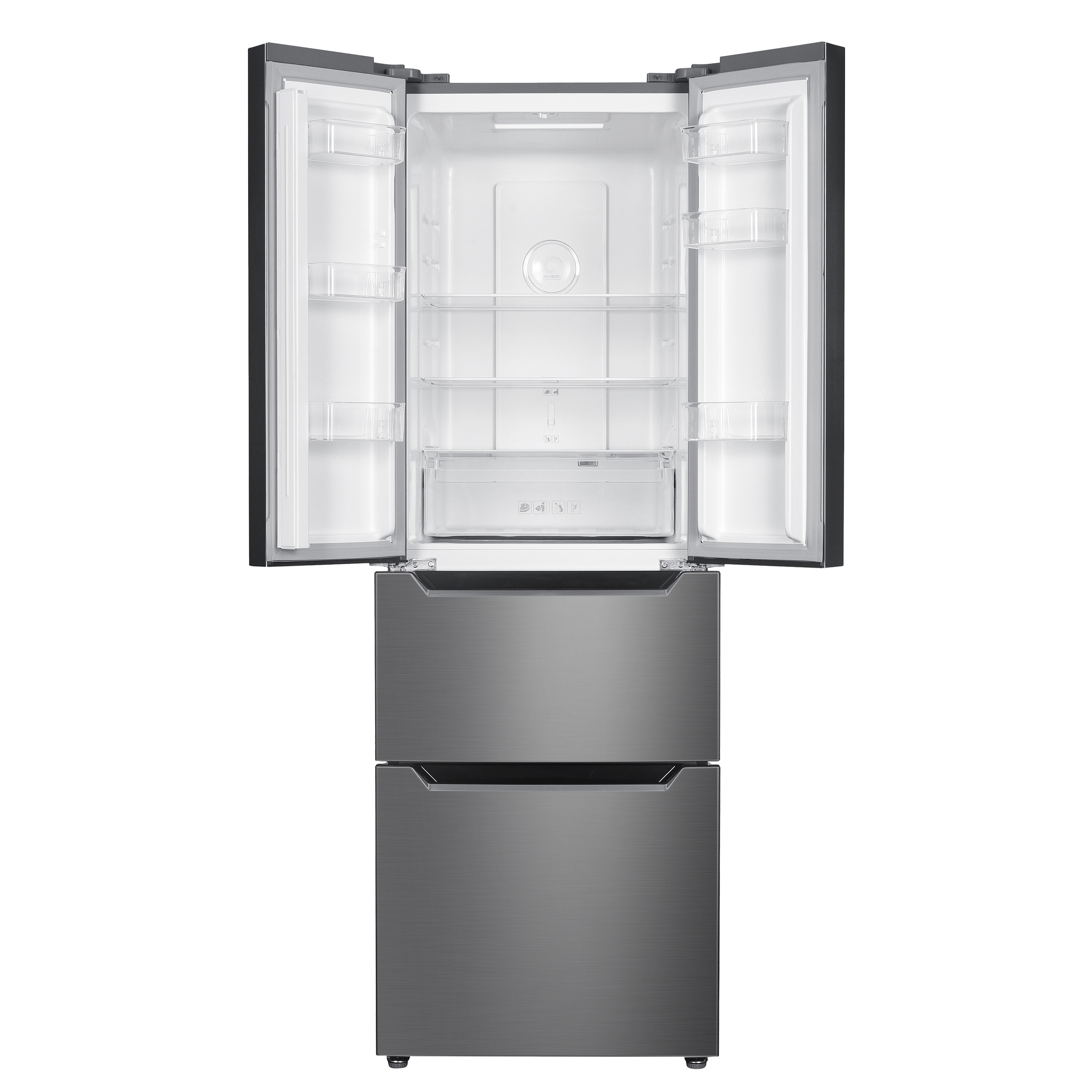 Kühlschrank mit Gefrierer 320L silbergrau