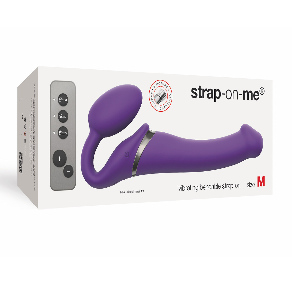 STRAP-ON-ME<br>Vibrador Strap On com 3 motores tamanho M
