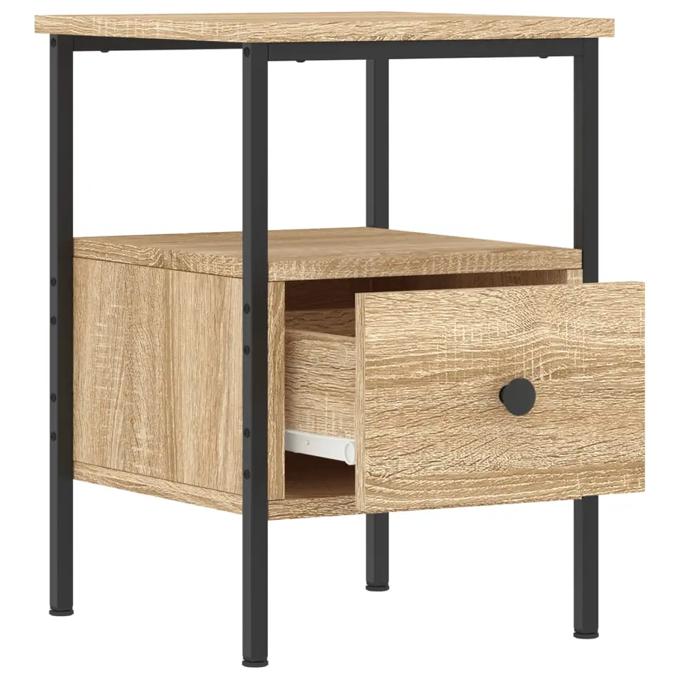 vidaXL - Nachtkastje - Bruin - Bewerkt hout - 2 stuks