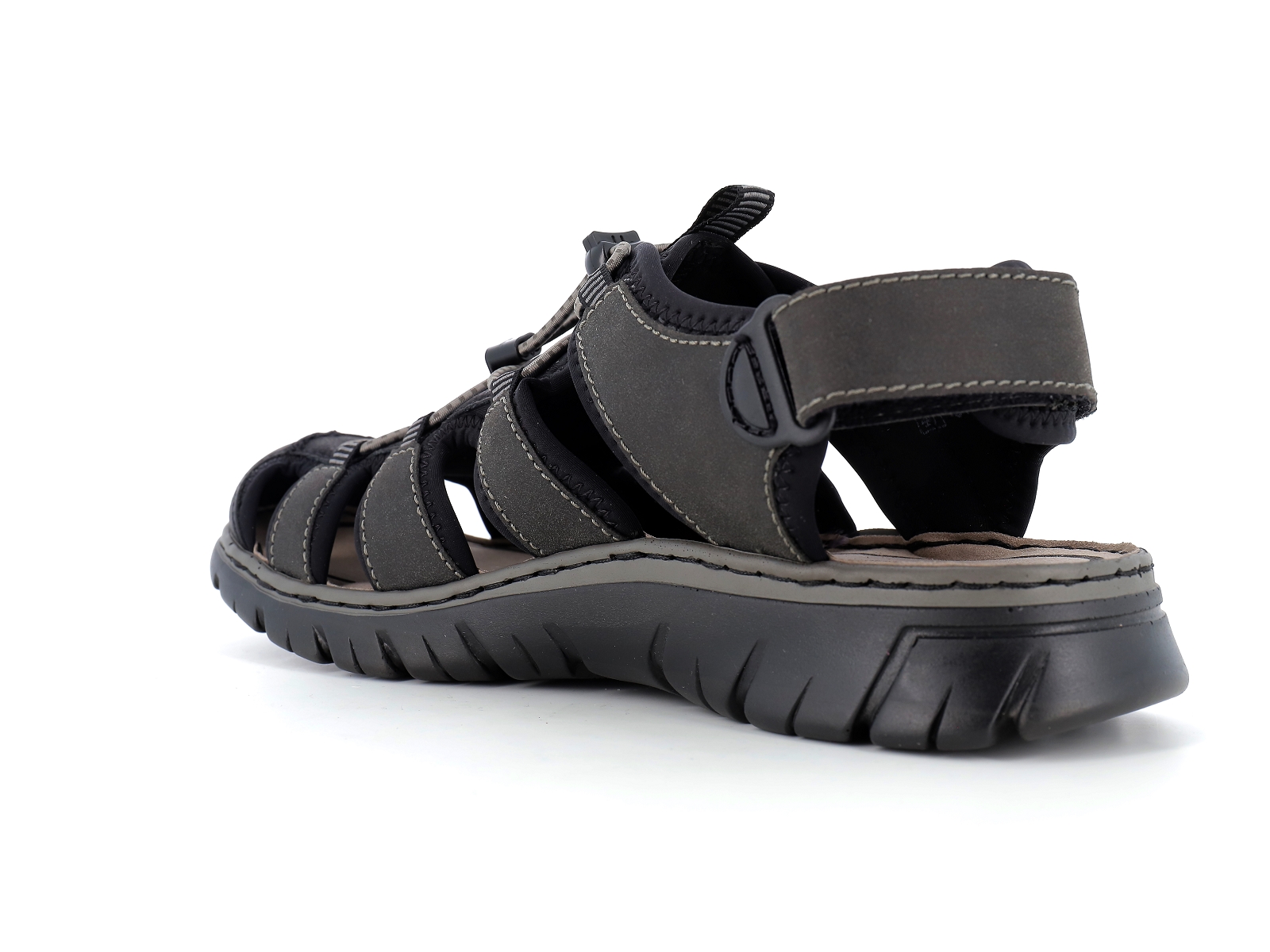 Rieker-26770 Matières combinées Noir Gris