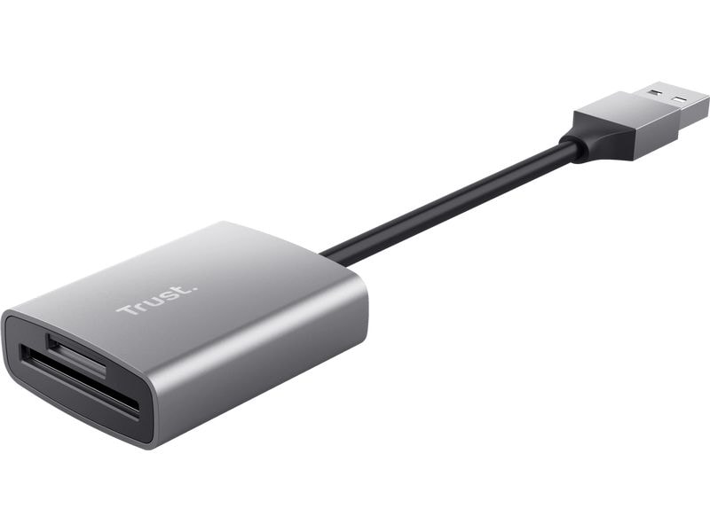 Trust Card Reader Extern USB-A Kompaktes Kartenlesegerät für (micro)SD-Karten mit Standard-USB-Anschluss und Aluminium-Gehäuse