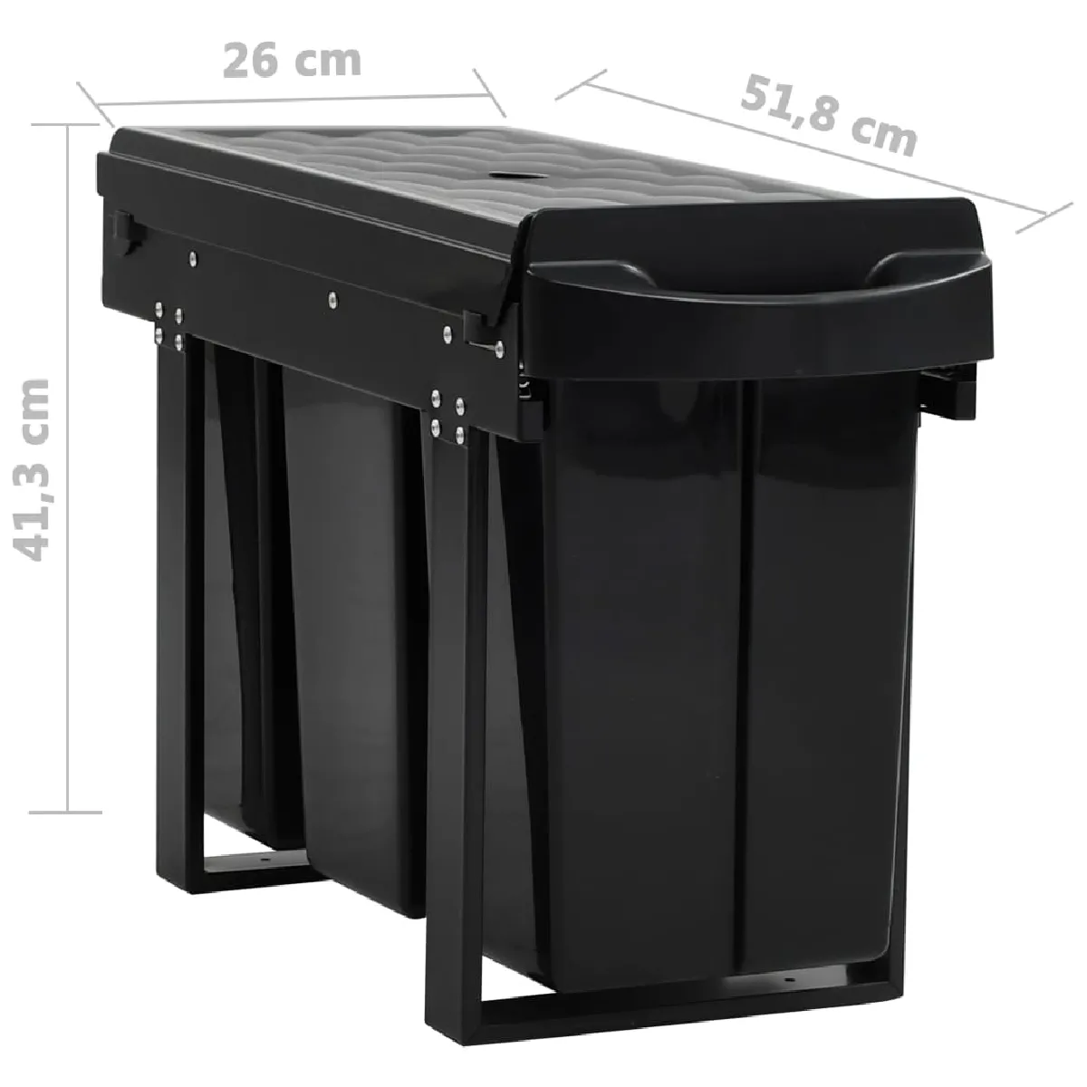 vidaXL Poubelle de cuisine intégrée - 36L