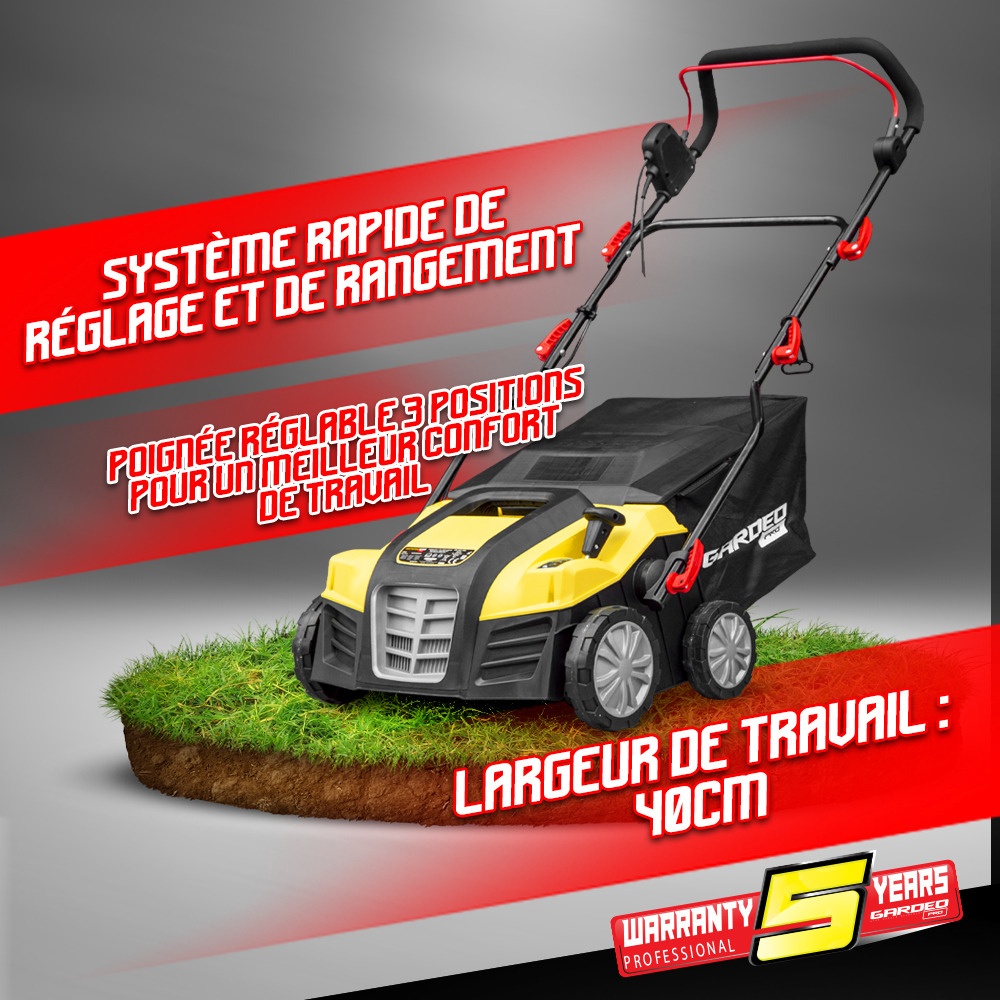 Scarificateur emousseur electrique 1800w - 40cm