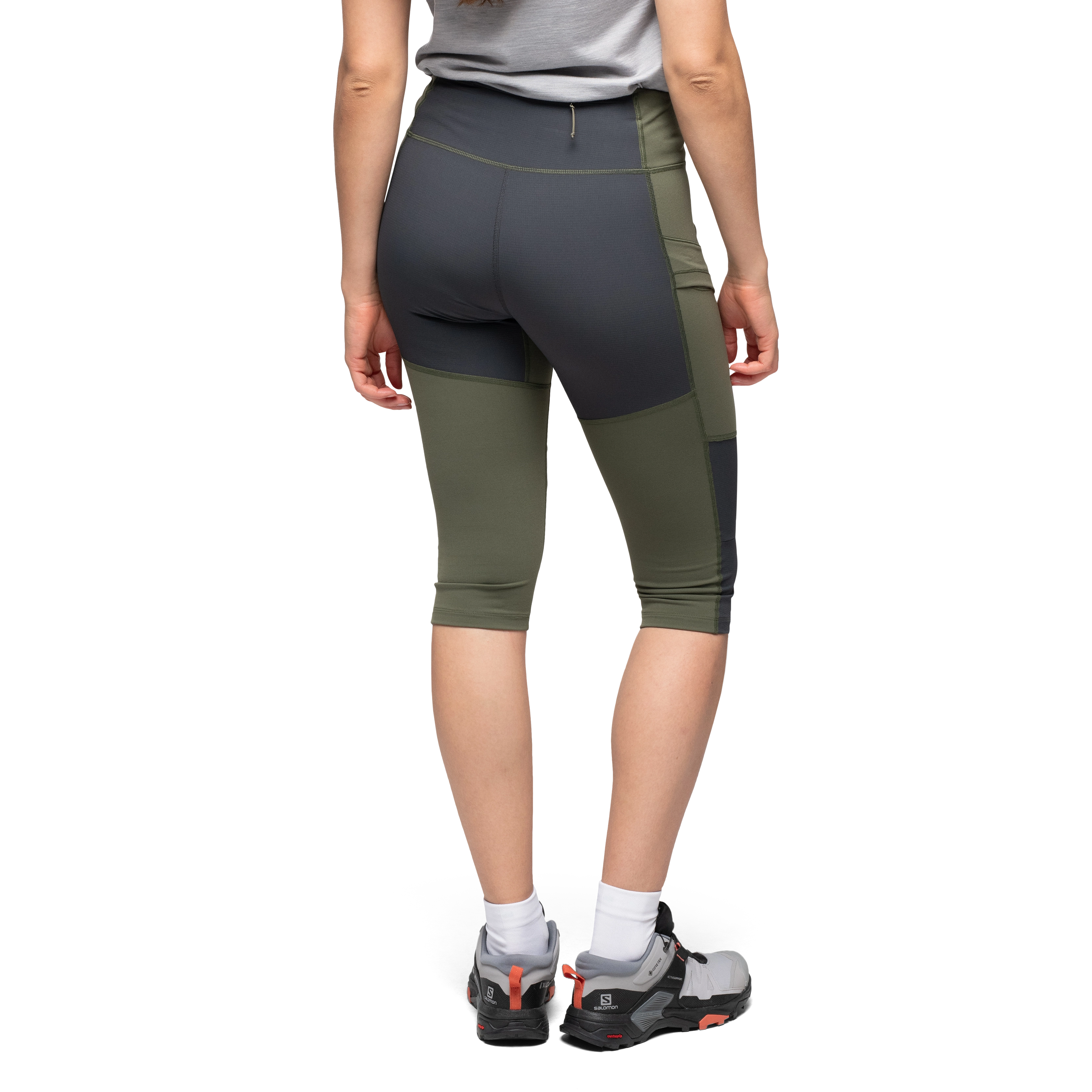 Fløyen ¾ Outdoor Tights Women Dark Green Mud / Dark Shadow Grey