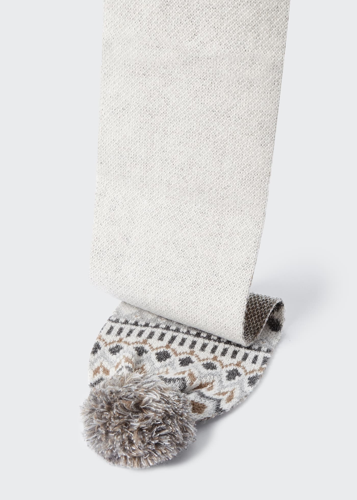 Conjunto de cachecol e gorro jacquard para menina