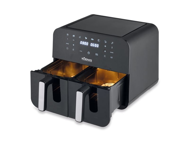 Koenig Heissluft-Fritteuse Quick & Pure 5, 4.5 l Doppel-Heissluftfritteuse