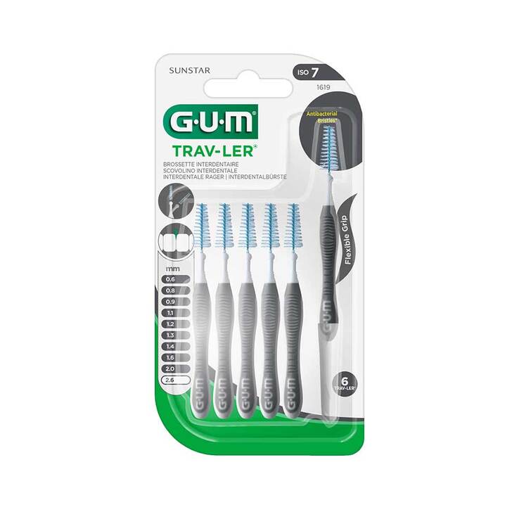 GUM Trav-Ler 2,6mm dunkelgrau Interdentalbür., 6 St