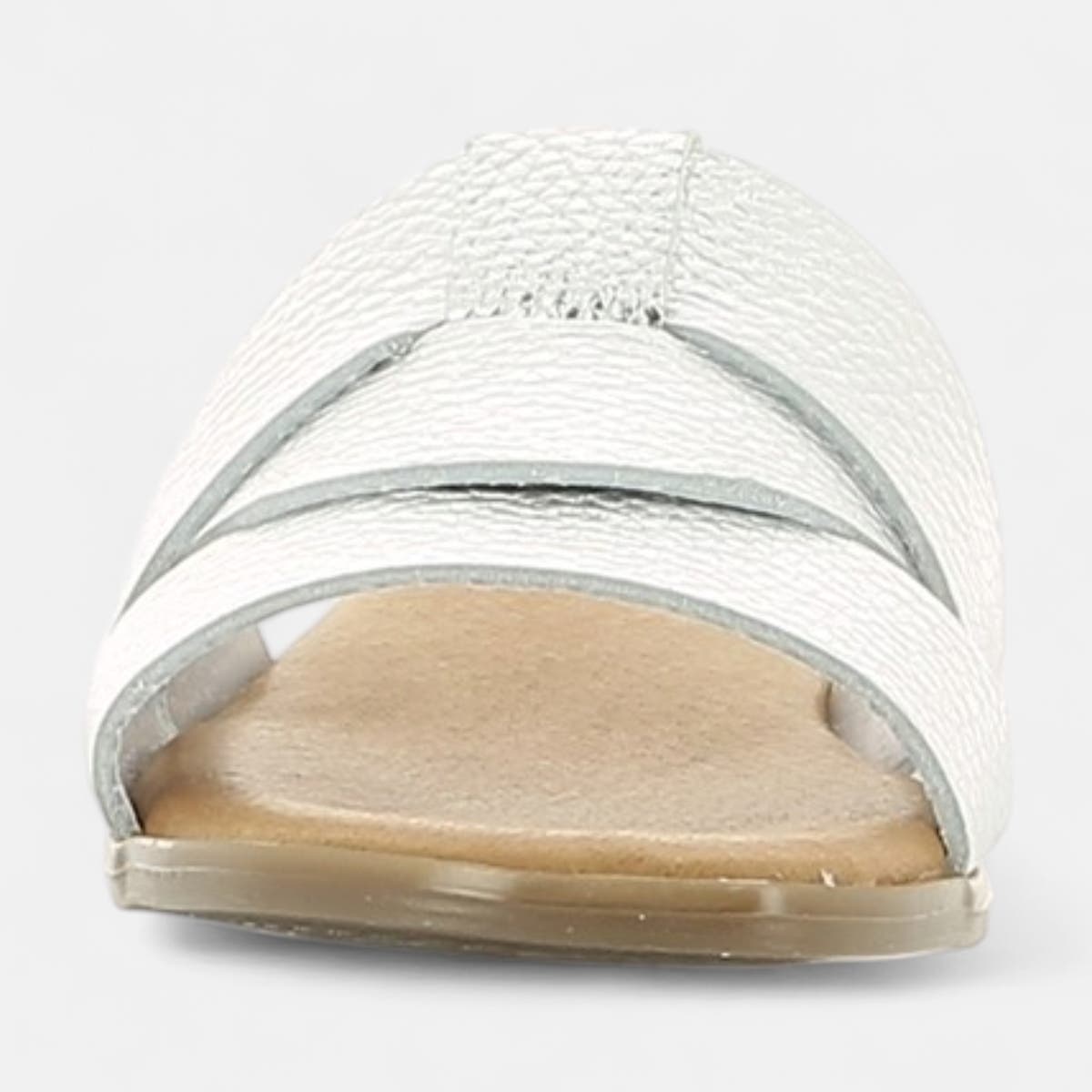 Mules Femme en cuir argent