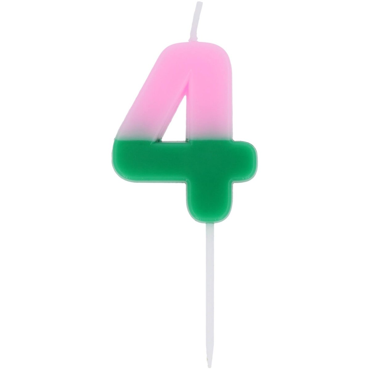 4 Jaar Kaars Groen Roze 9cm
