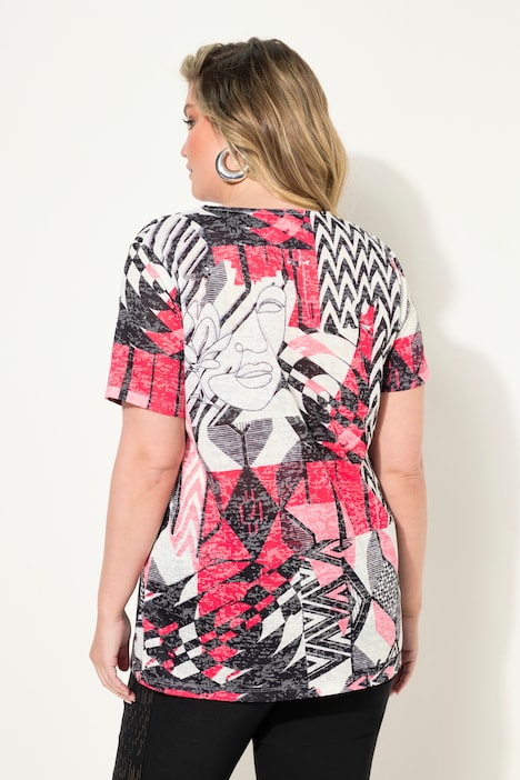 T-Shirt, bequeme Passform, verzierter Patch-Druck