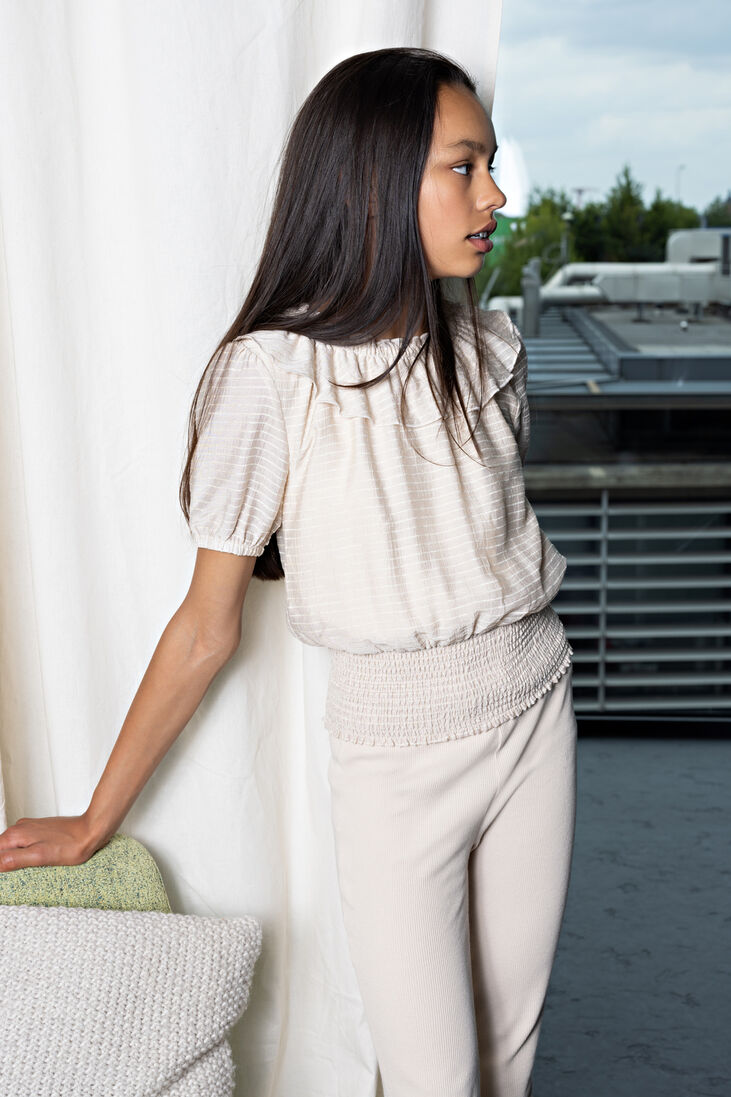 NOBELL beige nobell top tommy b blouse