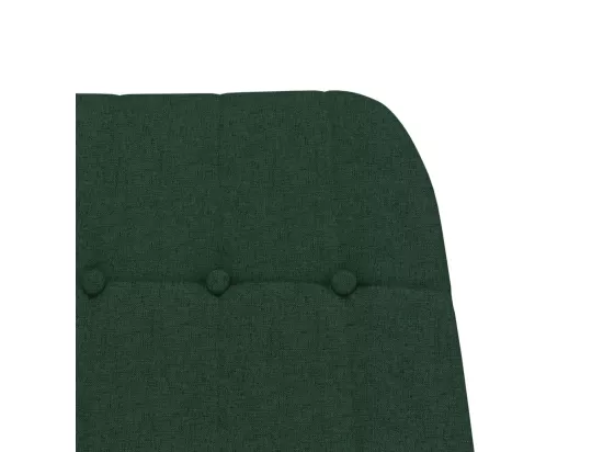 Chaise à bascule avec repose-pied Vert foncé Tissu