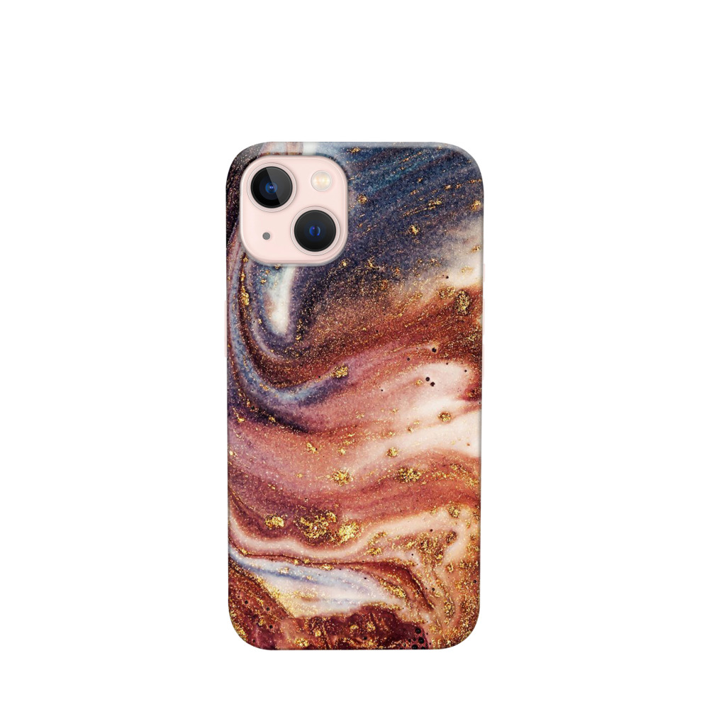 iPhone 13 Kunststoff Hülle Goldstrudel - Bronze