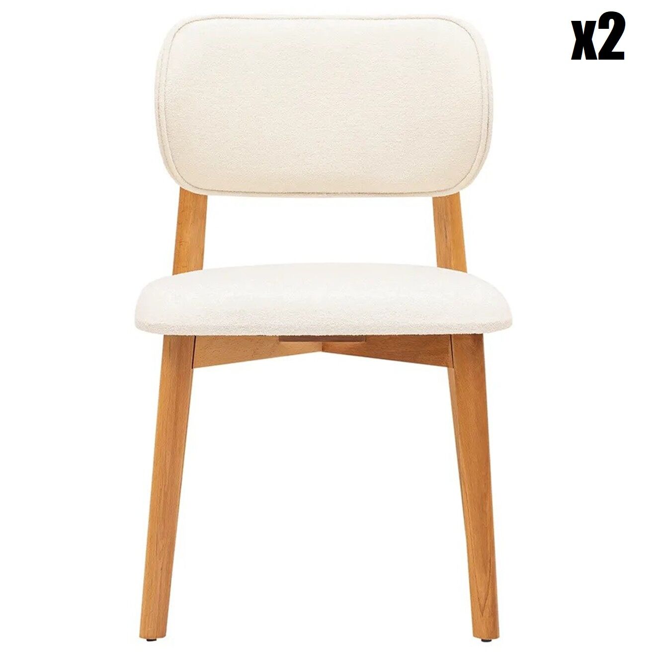 Homitis 2 Chaises Soli hêtre - 50x50x84 cm
