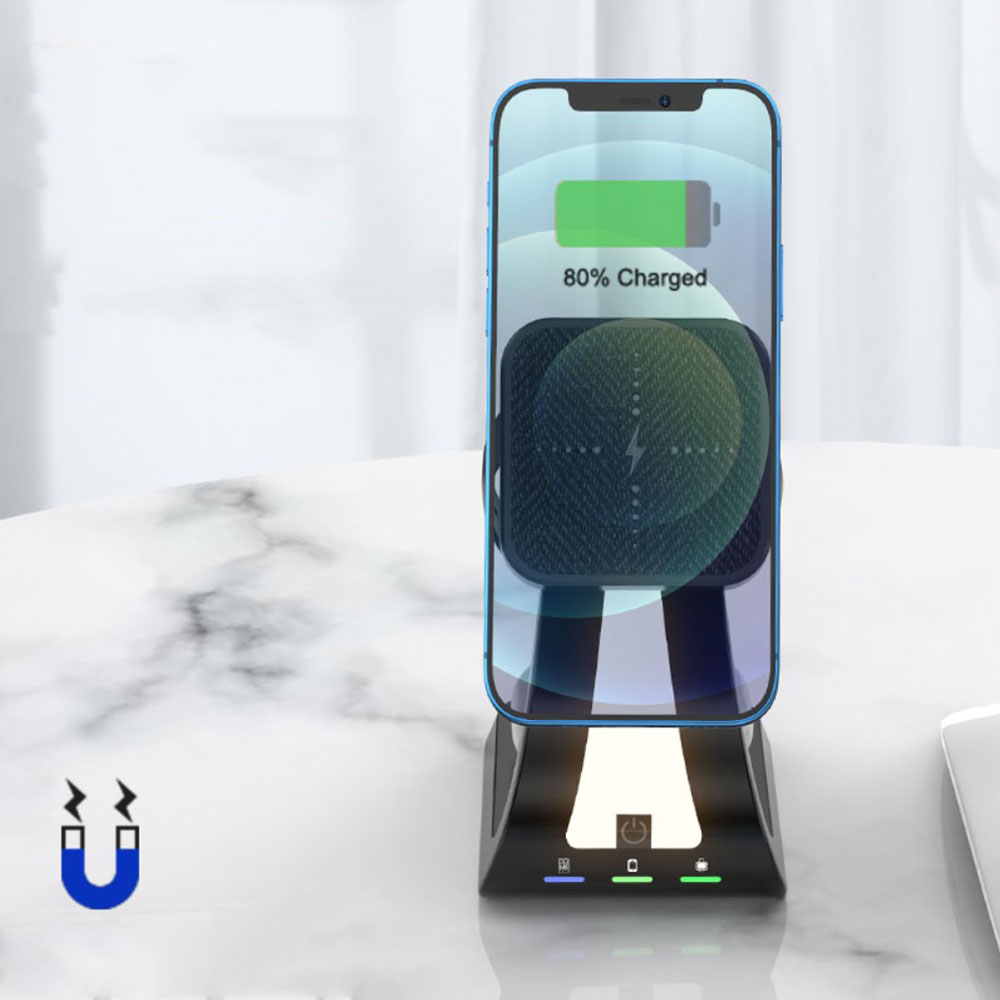 (15W) 3in1 MagSafe Qi Wireless Charger Ladegerät für Apple iPhone (Mini/Pro/Max) / Apple Airpods / Apple Watch - Weiss