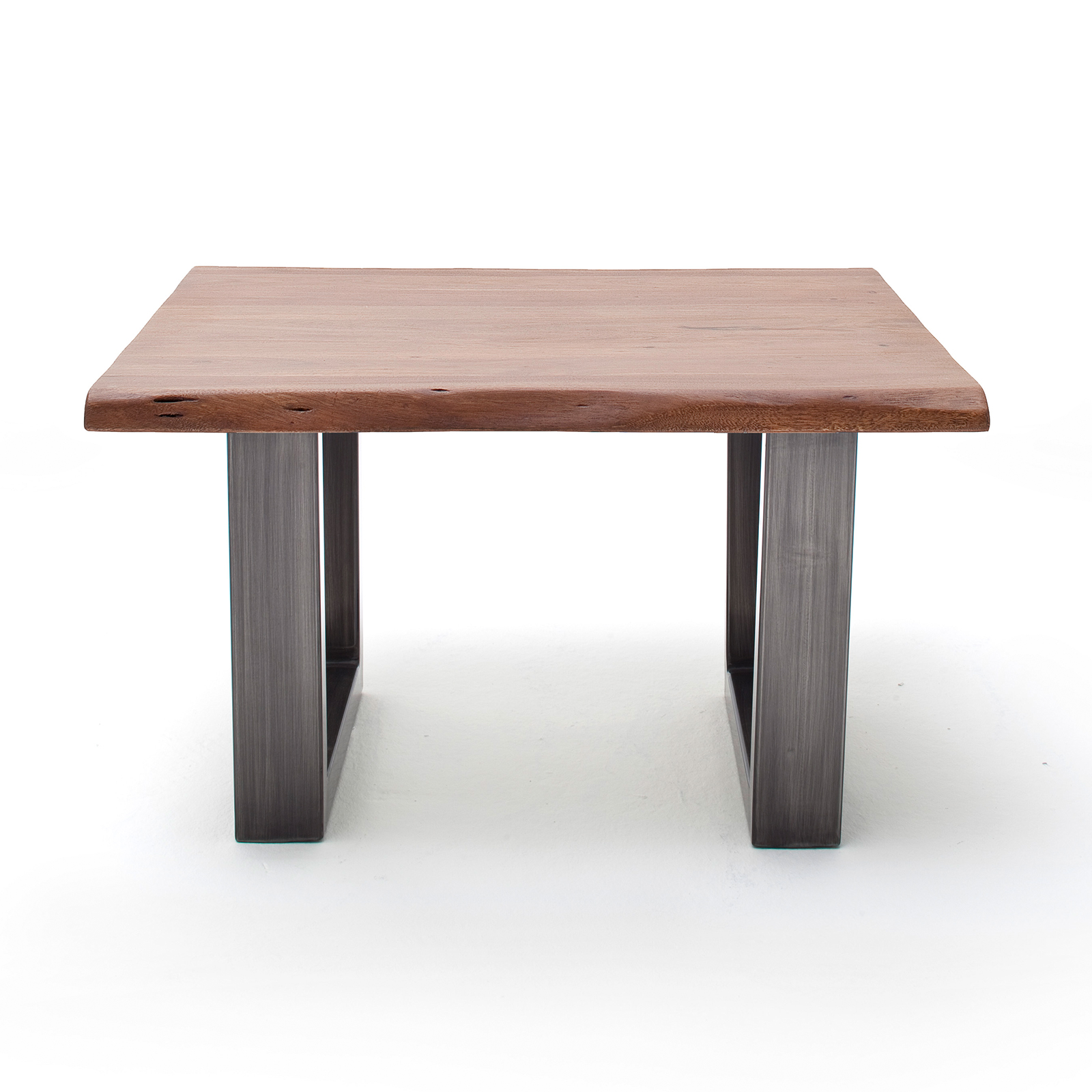 Couchtisch CARTAGENA - Akazie Walnuss-antikgrau - Trapez-Gestell - 75x75 cm