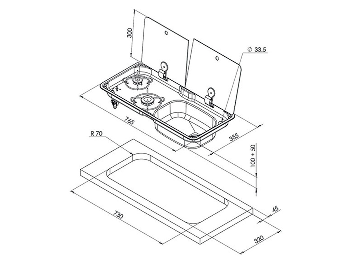 CAN FL1765 kook-spoelcombinatie
