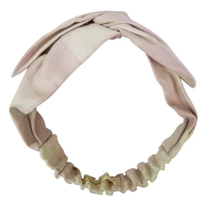 La Petite Collection Headband Lin Carreaux | Rose pâle